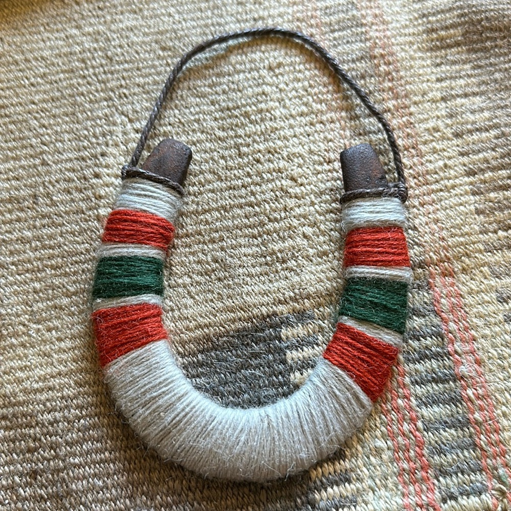 Yarn Wrapped Cast Iron Horseshoe